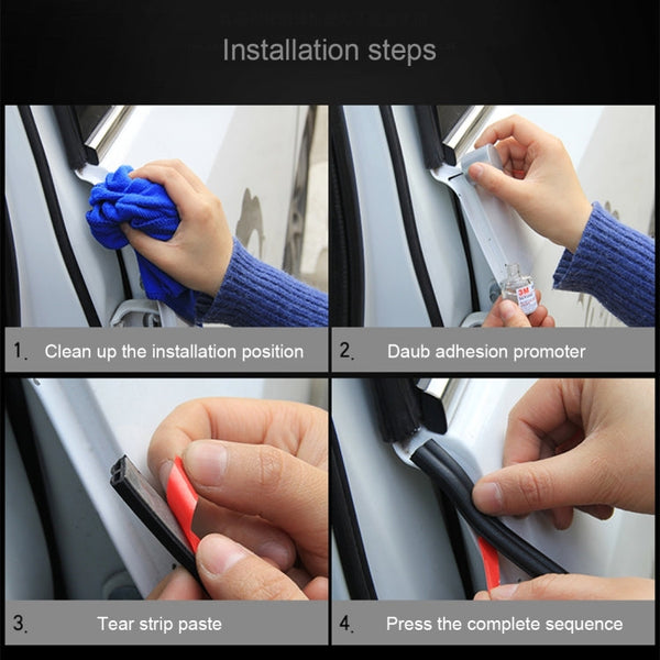 4m B Shape Car Decorative Strip Rubber Chrome Decoration Strip Door Seal Window Seal