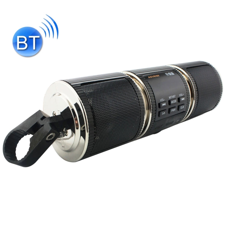 Motorcycle Waterproof Aluminum Shell Bluetooth Handle Stereo Speaker, Support BT/MP3/FM/TF