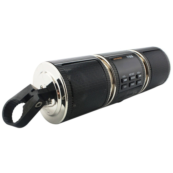 Motorcycle Waterproof Aluminum Shell Bluetooth Handle Stereo Speaker, Support BT/MP3/FM/TF