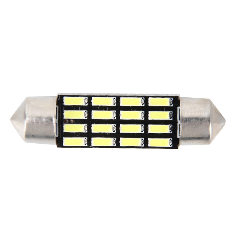 2 PCS 2W 100 LM 6000K 36MM Bicuspid Port Car Dome Lamp LED Reading Light with 16 SMD-4014 LED Lamps, DC 12V