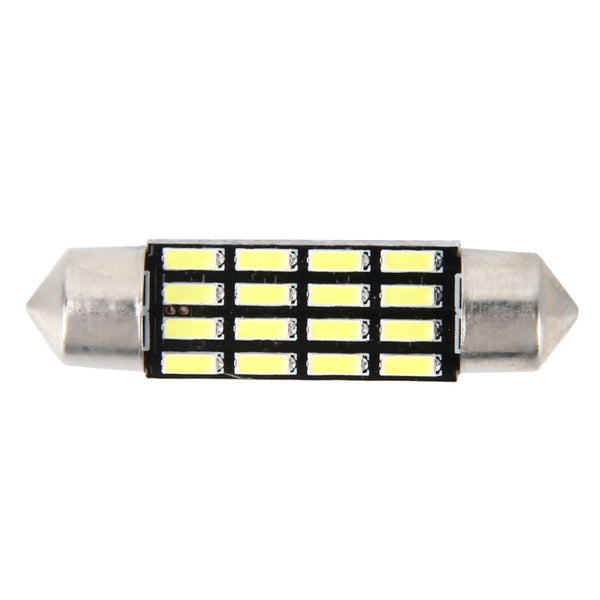 2 PCS 2W 100 LM 6000K 36MM Bicuspid Port Car Dome Lamp LED Reading Light with 16 SMD-4014 LED Lamps, DC 12V