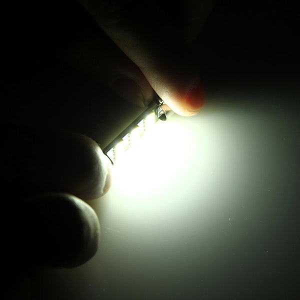 2 PCS 2W 100 LM 6000K 36MM Bicuspid Port Car Dome Lamp LED Reading Light with 16 SMD-4014 LED Lamps, DC 12V