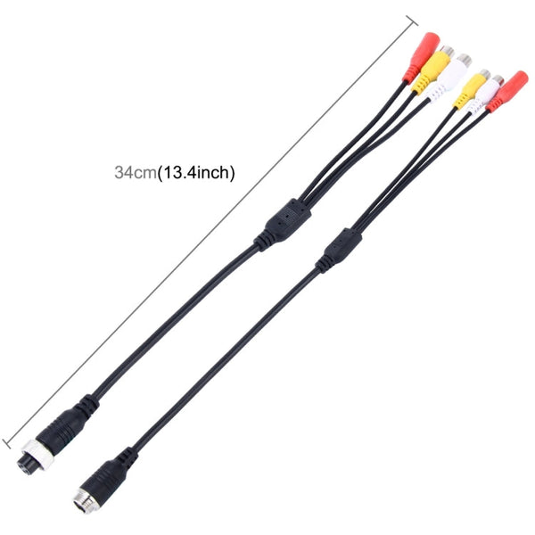2 PCS 1 in 3 Ways Car Auto Monitor Camera DVR Male and Female 4 Pin Video Power Extension Cable Cord, Length: 34cm, 1 in 3 ways