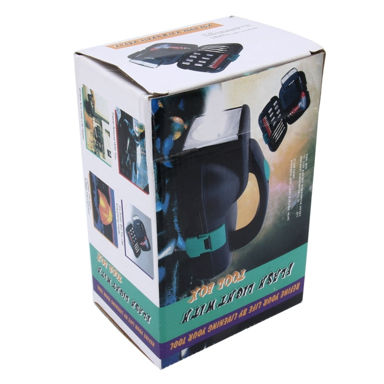 24 PCS Portable Flashlight Tool Box Set - Portable Auto, Home, Emergency Tool Kit with Flashlight, 24 PCS with Flashlight