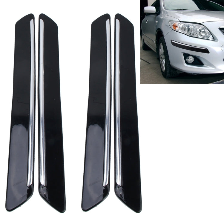 4 PCS Universal Car Auto Plastic Wrap Rubber Front Rear Body Bumper Guard Protector Strip Sticker