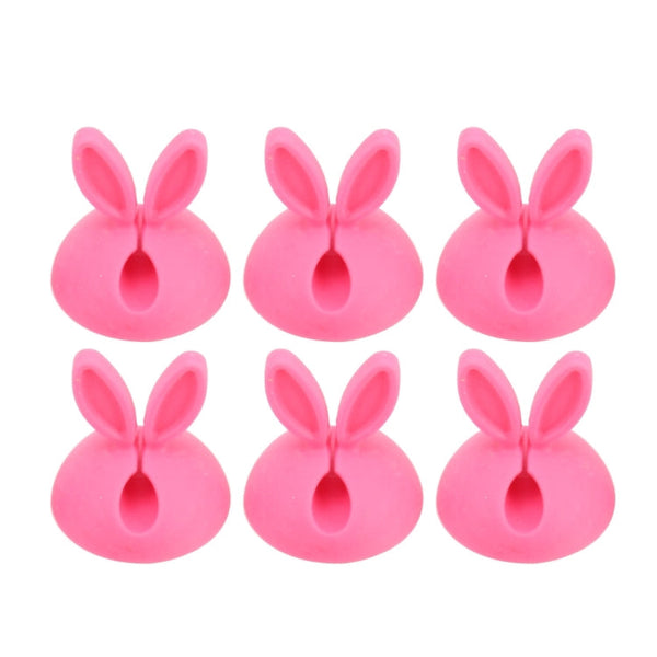 6 PCS CC-941 Rabbit Shape Single Hole Cable Clips Holder, Cable Management System and Cord Organizer Solution