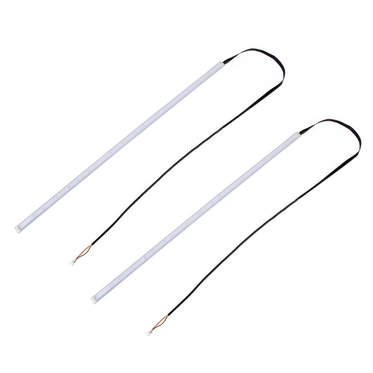 2 PCS 30cm DC12V 4.2W Ultra-thin Car Auto Double Colors Turn Lights / Running Lights, with LED SMD-2835 Lamp Beads (Turn Lights: Yellow Light; Running Lights: Ice Blue Light)