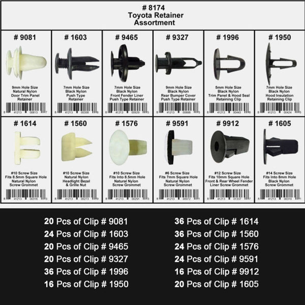 292 PCS Car Retainer Clips Assortment Car Panel Trim Plastic Fasteners Rivet Clips Set