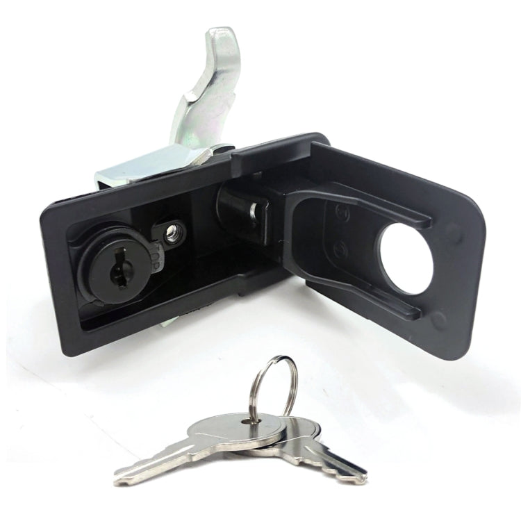 Adjustable Black Paddle Entry Door Latch & Keys Tool Box Lock for Trailer / Yacht / Truck, 1 PCS