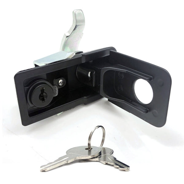 Adjustable Black Paddle Entry Door Latch & Keys Tool Box Lock for Trailer / Yacht / Truck, 1 PCS
