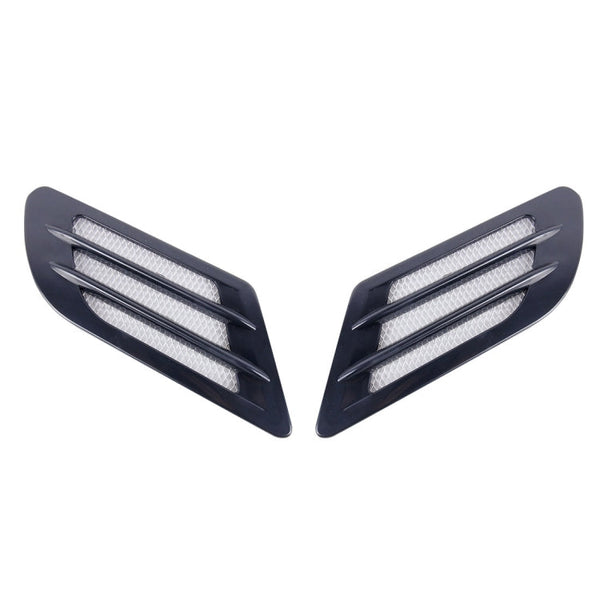 2 PCS Euro Style Metal Decorative Air Flow Intake Turbo Bonnet Hood Side Vent Grille Cover with Self-adhesive Sticker