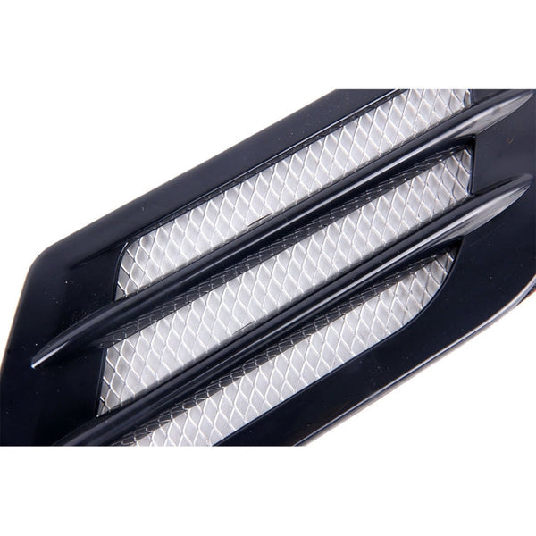 2 PCS Euro Style Metal Decorative Air Flow Intake Turbo Bonnet Hood Side Vent Grille Cover with Self-adhesive Sticker