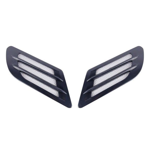 2 PCS Euro Style Metal Decorative Air Flow Intake Turbo Bonnet Hood Side Vent Grille Cover with Self-adhesive Sticker