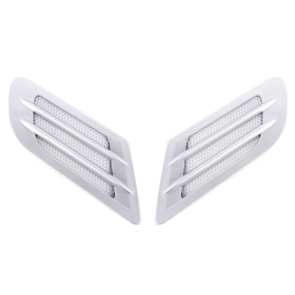 2 PCS Euro Style Metal Decorative Air Flow Intake Turbo Bonnet Hood Side Vent Grille Cover with Self-adhesive Sticker