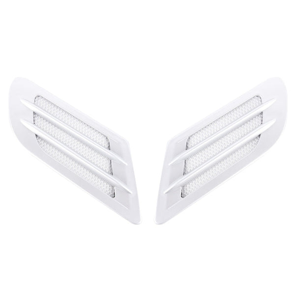 2 PCS Euro Style Metal Decorative Air Flow Intake Turbo Bonnet Hood Side Vent Grille Cover with Self-adhesive Sticker