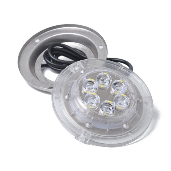 DC 10-30V 12W IP68 316 Stainless 6 LEDs Blue Light Underwater Light Boat High Power Bright for Marine / Yacht