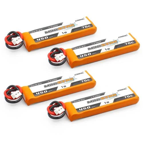 4x CNHL MiniStar HV 450mAh 3.8V 1s 70C Lipo Battery
