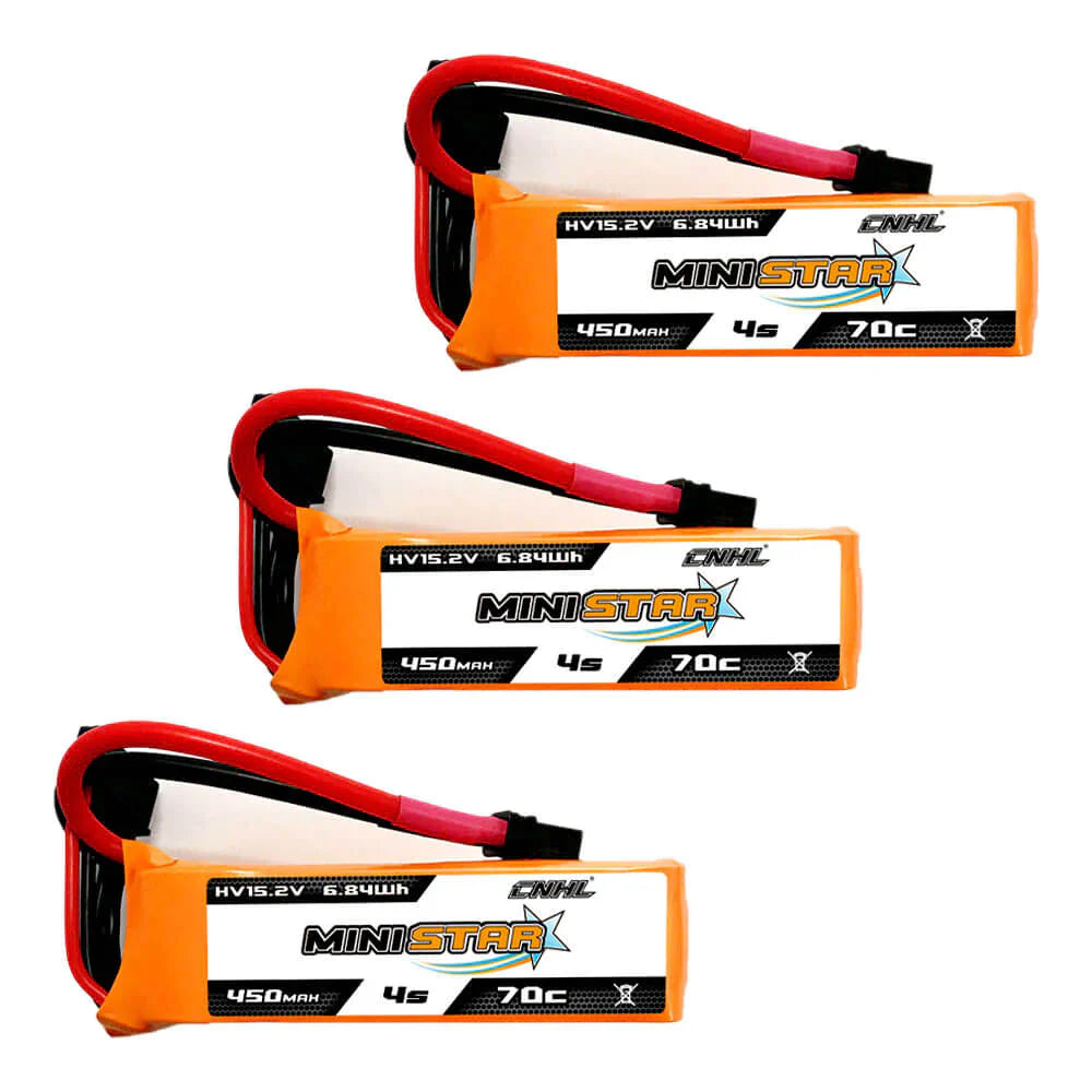 CNHL Ministar 450mAh 15.2V 4S 70C Lipo Battery XT30 (pack of 3)