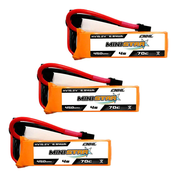 CNHL Ministar 450mAh 15.2V 4S 70C Lipo Battery XT30 (pack of 3)