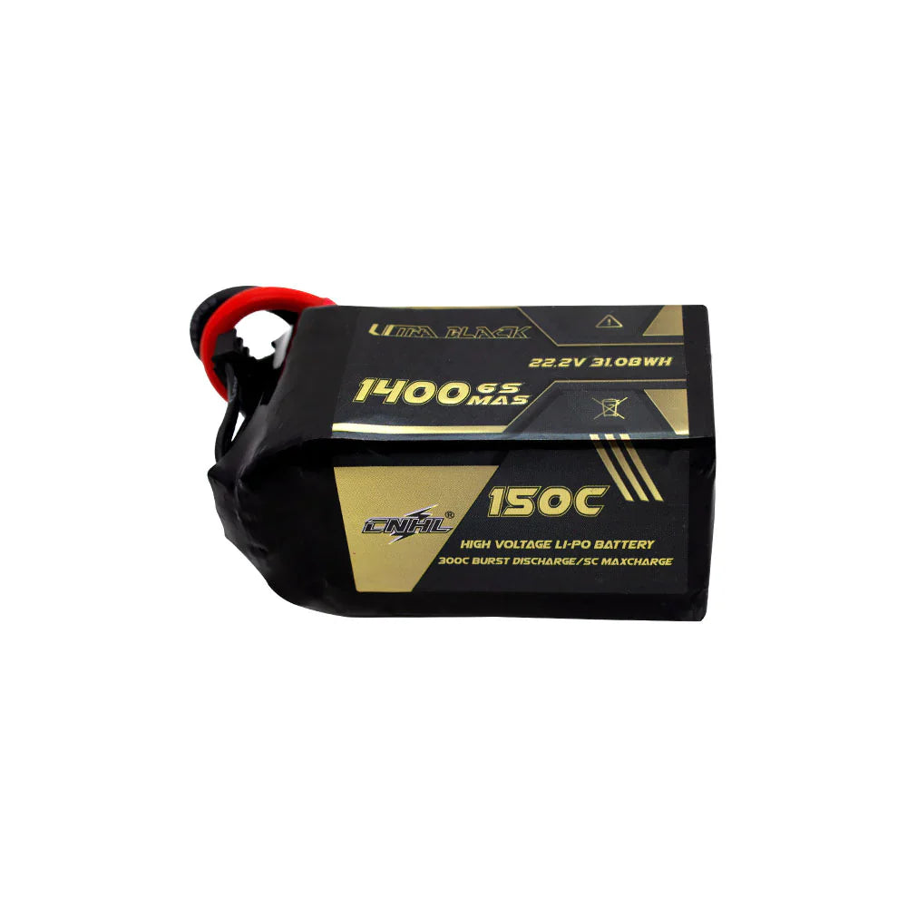 CNHL Ultra Black 1400mAh 22.2V 6S 150C Lipo Battery XT60
