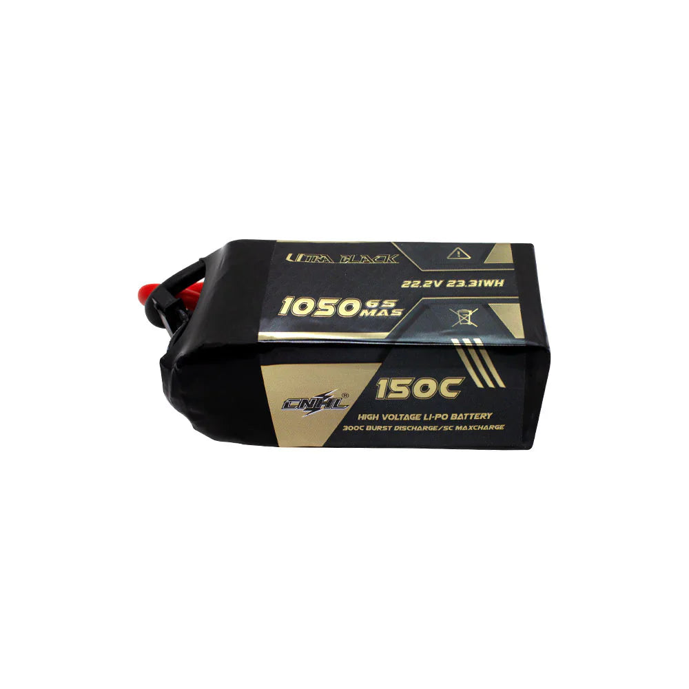 CNHL Ultra Black 1050mAh 22.2V 6S 150C Lipo Battery XT60