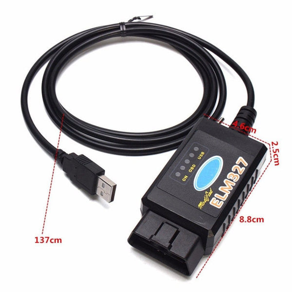 ELM327 Interface USB OBDII Auto Diagnostic Scanner Tool with Switch, Auto Diagnostic Scanner