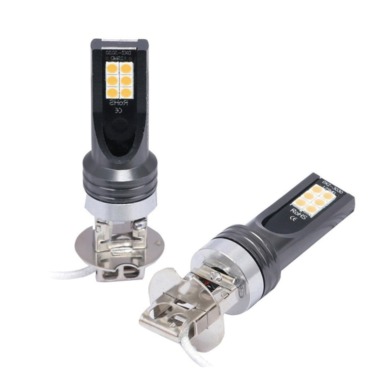 2 PCS H3 DC12V-24V / 12W / 3000K / 800LM 12LEDs SMD-3030 Car LED Fog Light