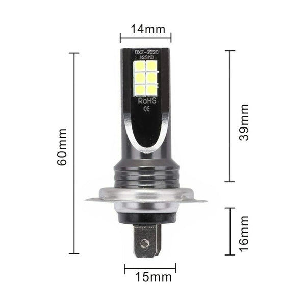 2 PCS H7 DC12V-24V / 12W / 3000K / 800LM 12LEDs SMD-3030 Car LED Fog Light