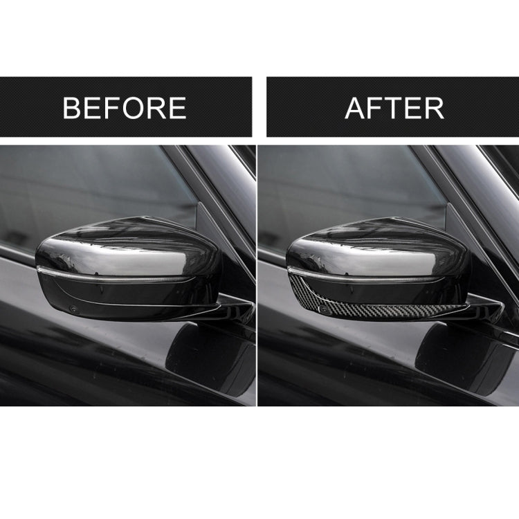 2 PCS Car Carbon Fiber Rearview Mirror Bumper Strip Decorative Sticker for BMW G30 (2018-2019) / G11 (2016-2019), Right Drive with Camera