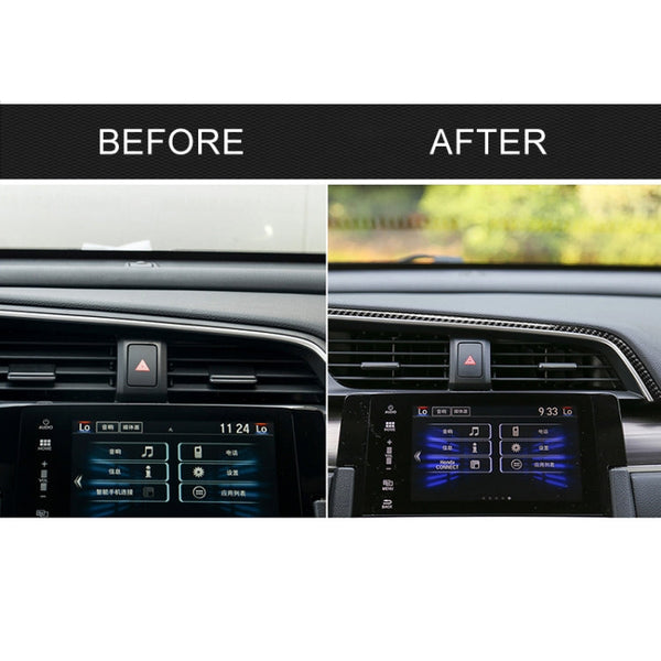 Car Carbon Fiber Central Control Air Outlet Upper Decorative Sticker for Honda Tenth Generation Civic 2016-2019, Left Drive