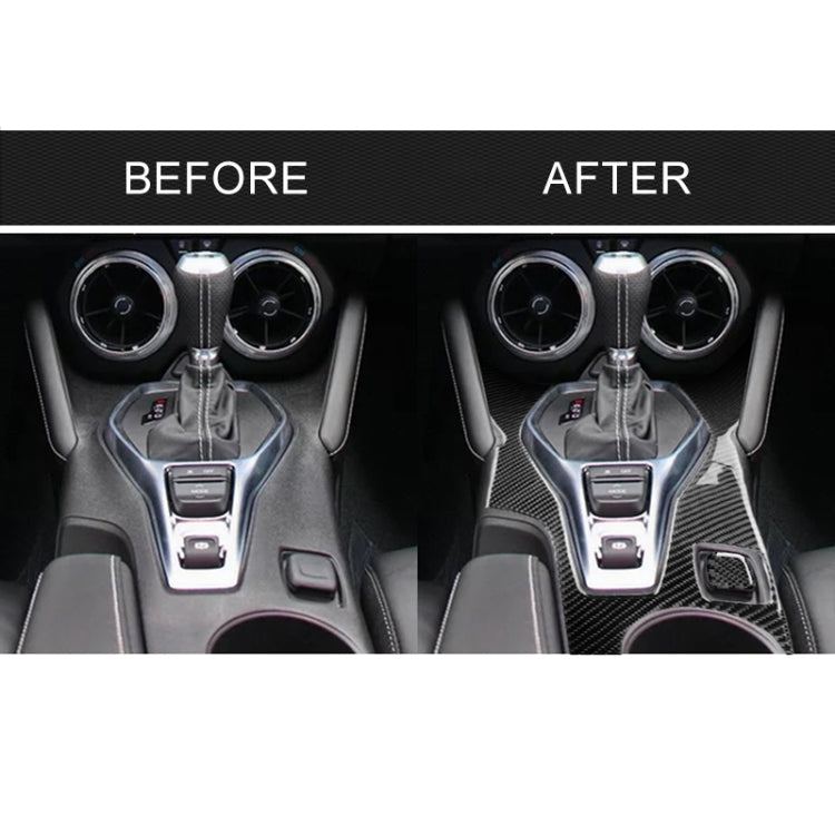 2 in 1 Car Carbon Fiber Central Control Gear Outer Frame Decorative Sticker for Chevrolet Camaro 2017-2019