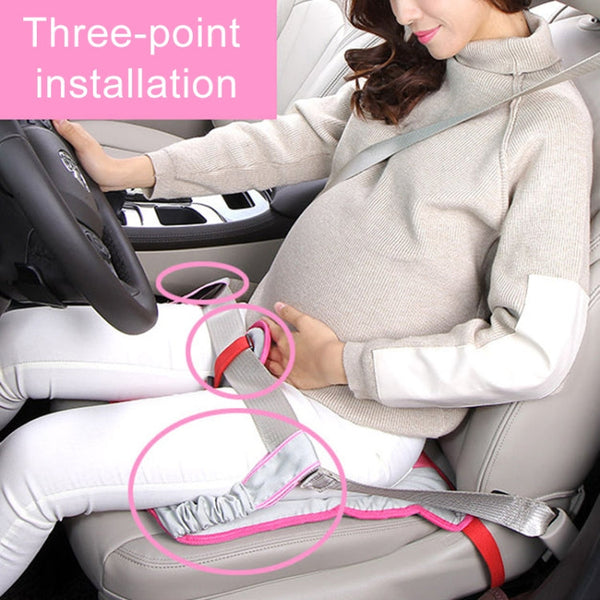 Car Safety Seat Protective Pad with Clip Back Abdominal Belt for Pregnant Woman