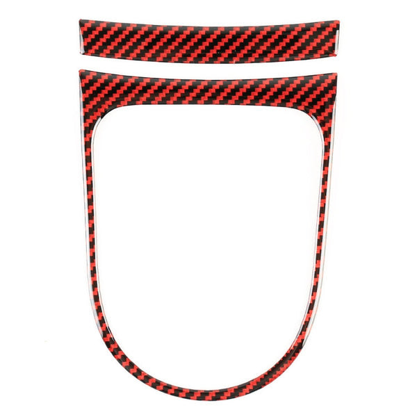 2 in 1 Car Carbon Fiber Gear Frame Decorative Sticker for Ford Mustang 2015-2020, Gear Frame