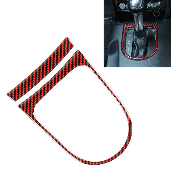 2 in 1 Car Carbon Fiber Gear Frame Decorative Sticker for Ford Mustang 2015-2020, Gear Frame
