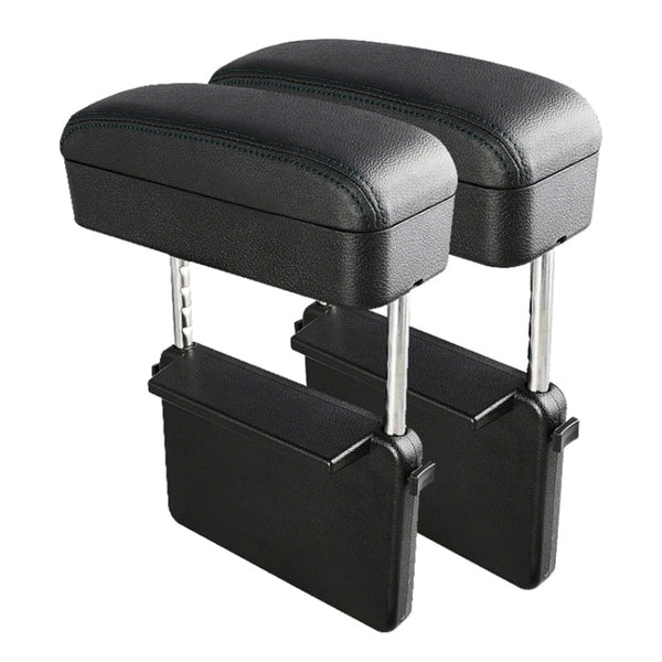 2 PCS Universal Car PU Leather Wrapped Armrest Box Cushion Car Armrest Box Mat with Storage Box