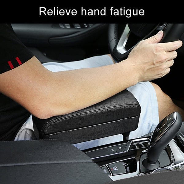 2 PCS Universal Car Wireless Qi Standard Charger PU Leather Wrapped Armrest Box Cushion Car Armrest Box Mat with Storage Box