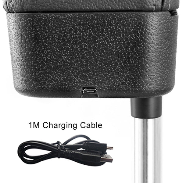 2 PCS Universal Car Wireless Qi Standard Charger PU Leather Wrapped Armrest Box Cushion Car Armrest Box Mat with Storage Box