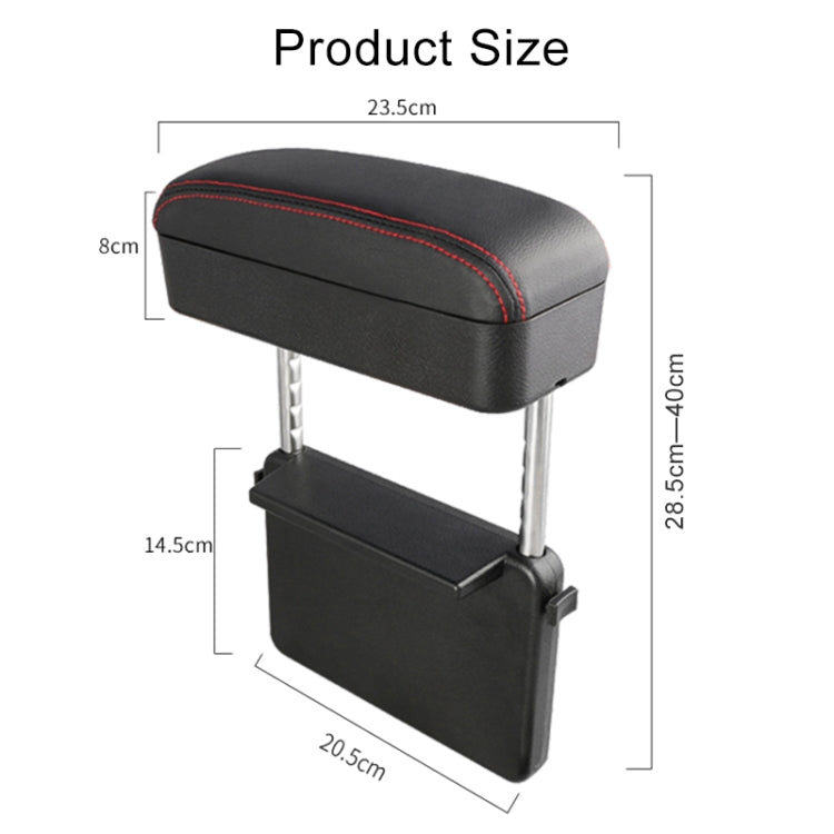 2 PCS Universal Car Wireless Qi Standard Charger PU Leather Wrapped Armrest Box Cushion Car Armrest Box Mat with Storage Box