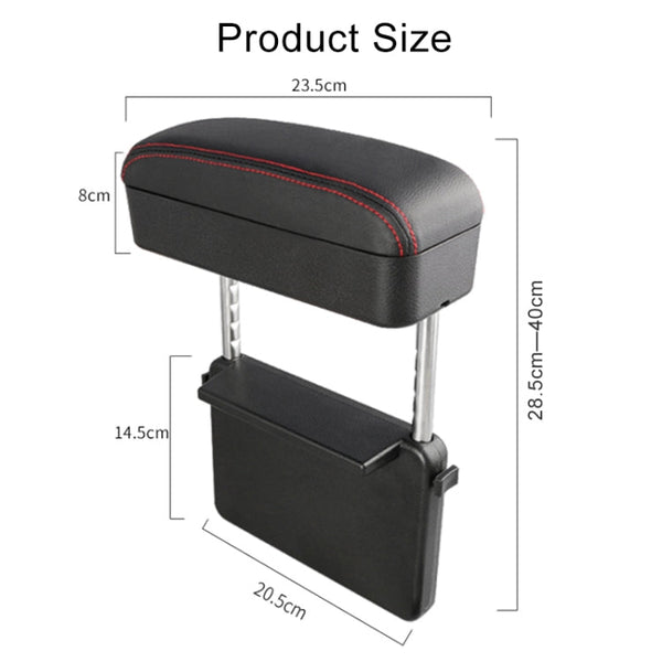 2 PCS Universal Car Wireless Qi Standard Charger PU Leather Wrapped Armrest Box Cushion Car Armrest Box Mat with Storage Box