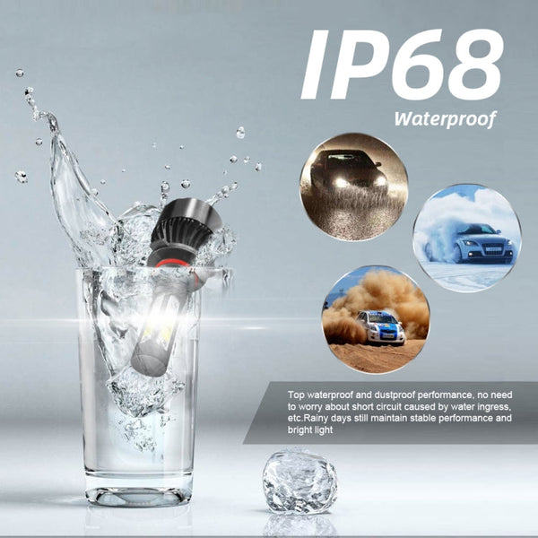 2 PCS S2 9006 / HB4 DC9-36V / 25W / 6000K / 2500LM IP68 Car LED Headlight Lamps