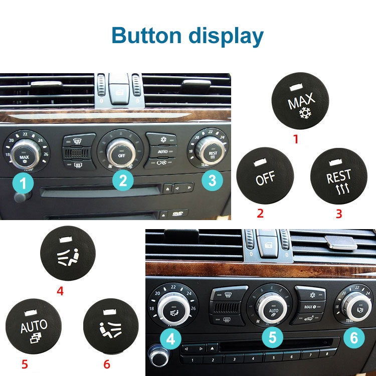 Car Air Conditioner Panel Switch Button LEFT Key 6131 9250 196-1 for BMW E60 2003-2010, Left Driving
