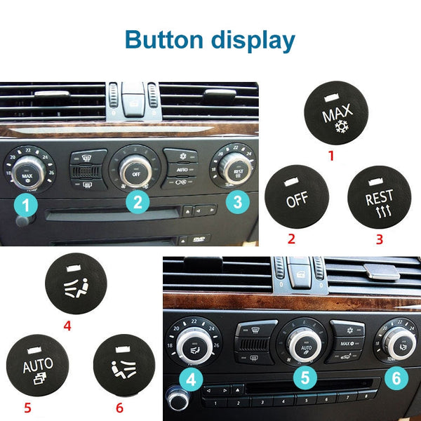 Car Air Conditioner Panel Switch Button LEFT Key 6131 9250 196-1 for BMW E60 2003-2010, Left Driving