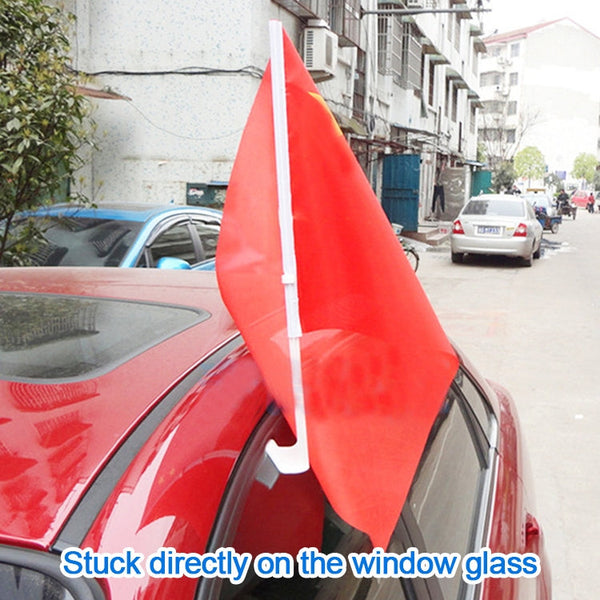 10 PCS 43cm Clip-type Car Window Plastic Flagpole, No Flag