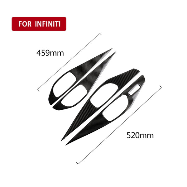 4 PCS Car Carbon Fiber Door Inner Handle Panel Decorative Sticker for Infiniti Q50 2014-2020, Left Drive