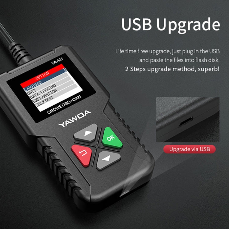 YA101 Car Mini Code Reader OBD2 Fault Detector Diagnostic Tool, YA101