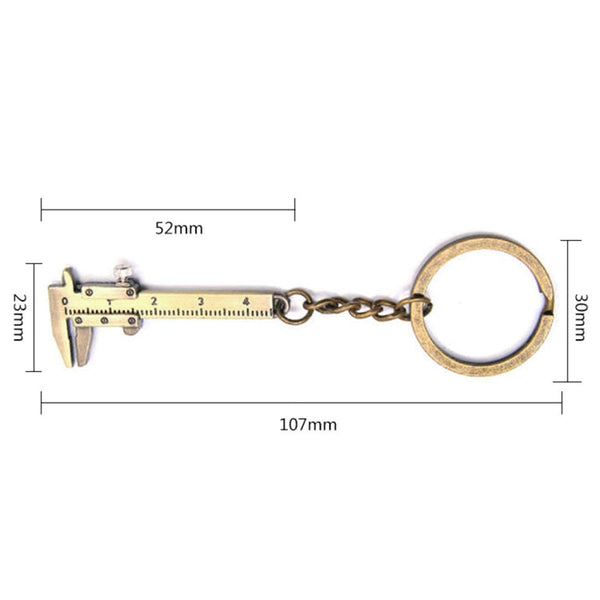 5 PCS Mini Vernier Caliper Keychain Key Rings