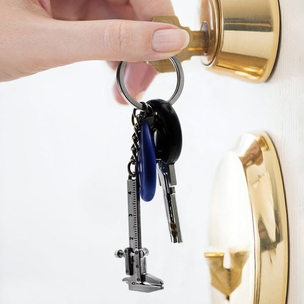 5 PCS Mini Vernier Caliper Keychain Key Rings