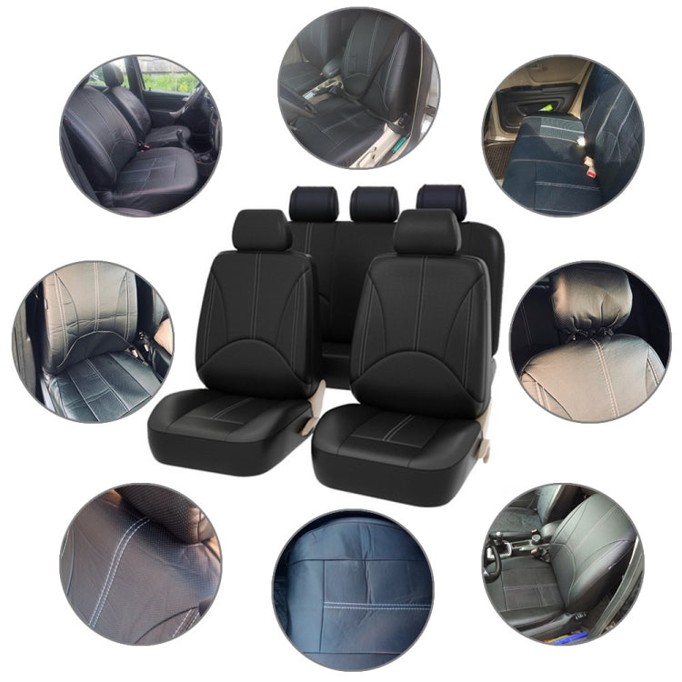 4 in 1 Universal PU Leather Four Seasons Anti-Slippery Front Seat Cover Cushion Mat Set for 2 Seat Car