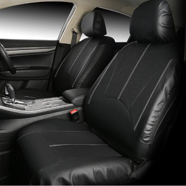 4 in 1 Universal PU Leather Four Seasons Anti-Slippery Front Seat Cover Cushion Mat Set for 2 Seat Car