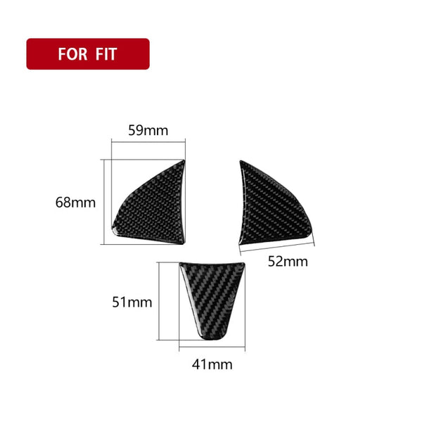 3 in 1 Car Carbon Fiber Steering Wheel Button Decorative Sticker for Honda Fit, Left and Right Drive Universal, For Honda Fit